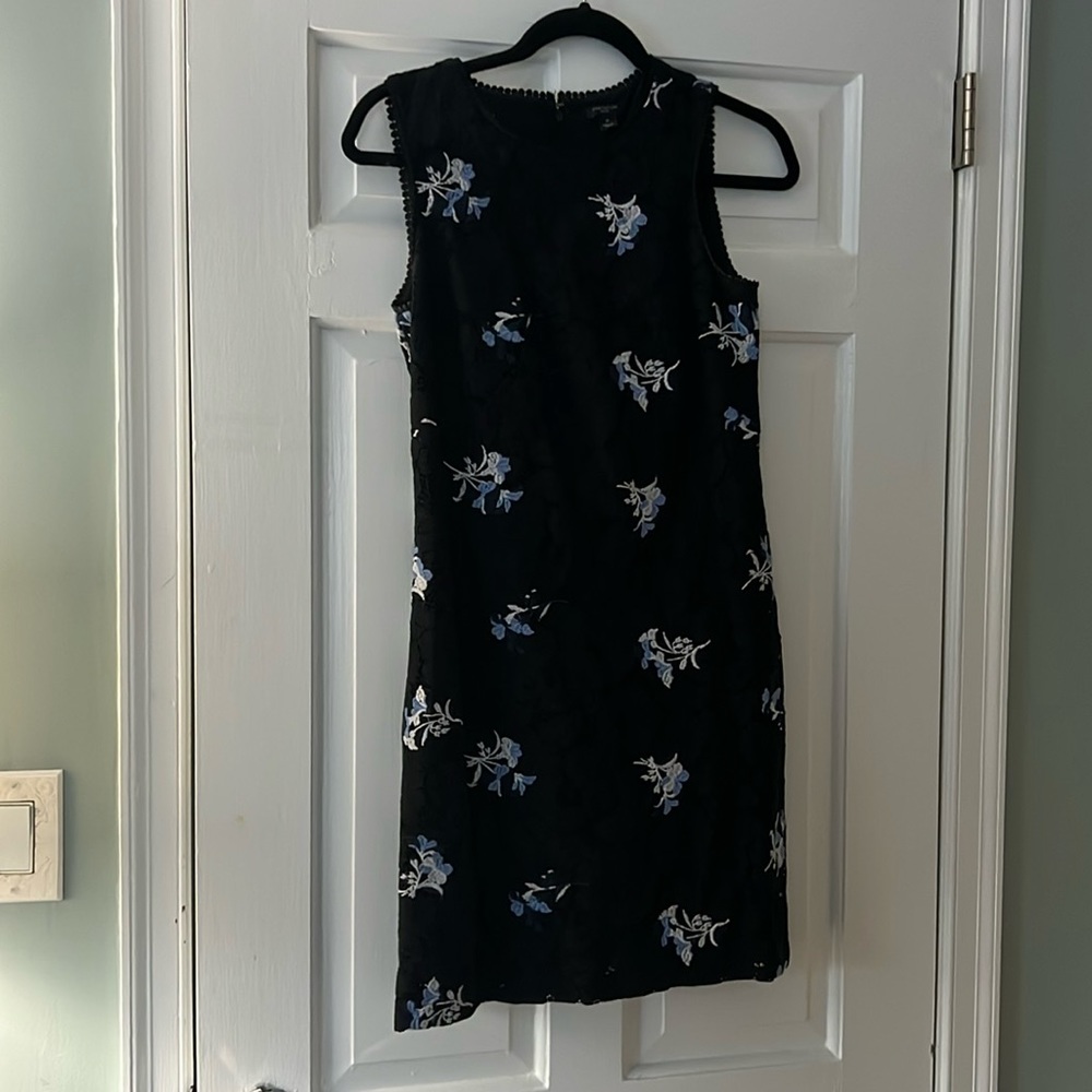 Ann Taylor black lace midi dress